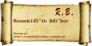 Rosenblüth Bíbor névjegykártya
